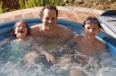 Relaxing in the hot tub