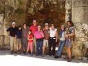 Group shot along ruined market road